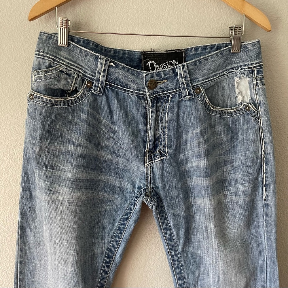 Division E Flap Pockets Distressed Bootcut Jeans … - image 3